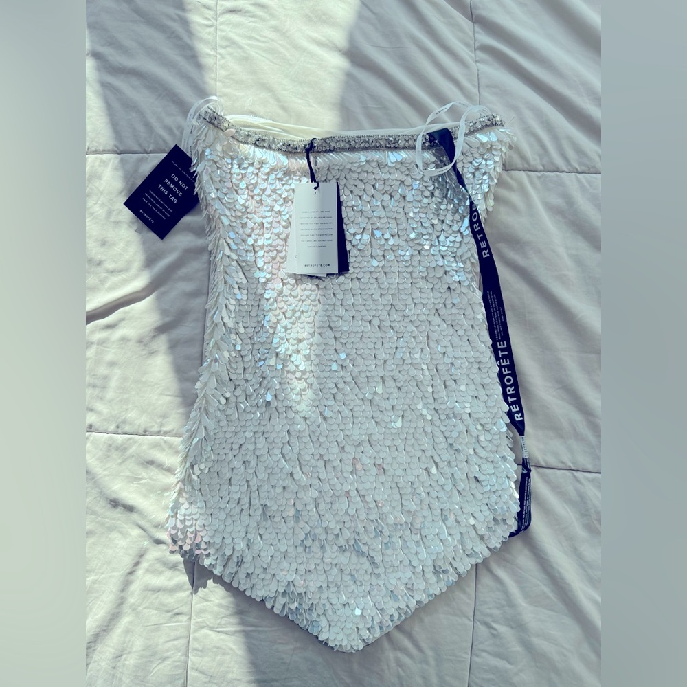 Retrofete Kelly Feather Sequin Dress: Size Small